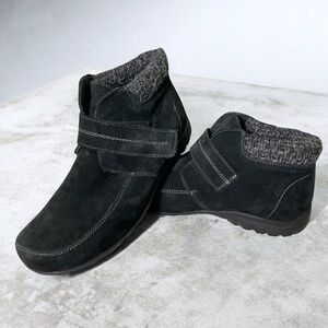🌺Propet Black Suede Ankle Boots-10 Extra Wide